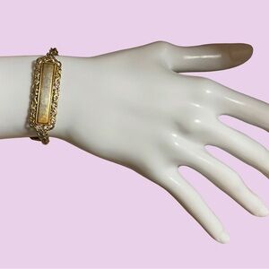 Vintage Speidel Engravable Gold tone Chain Bracelet lobster claw